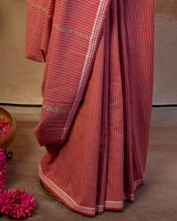 Gulaal Cotton Saree with Hand Embroidery