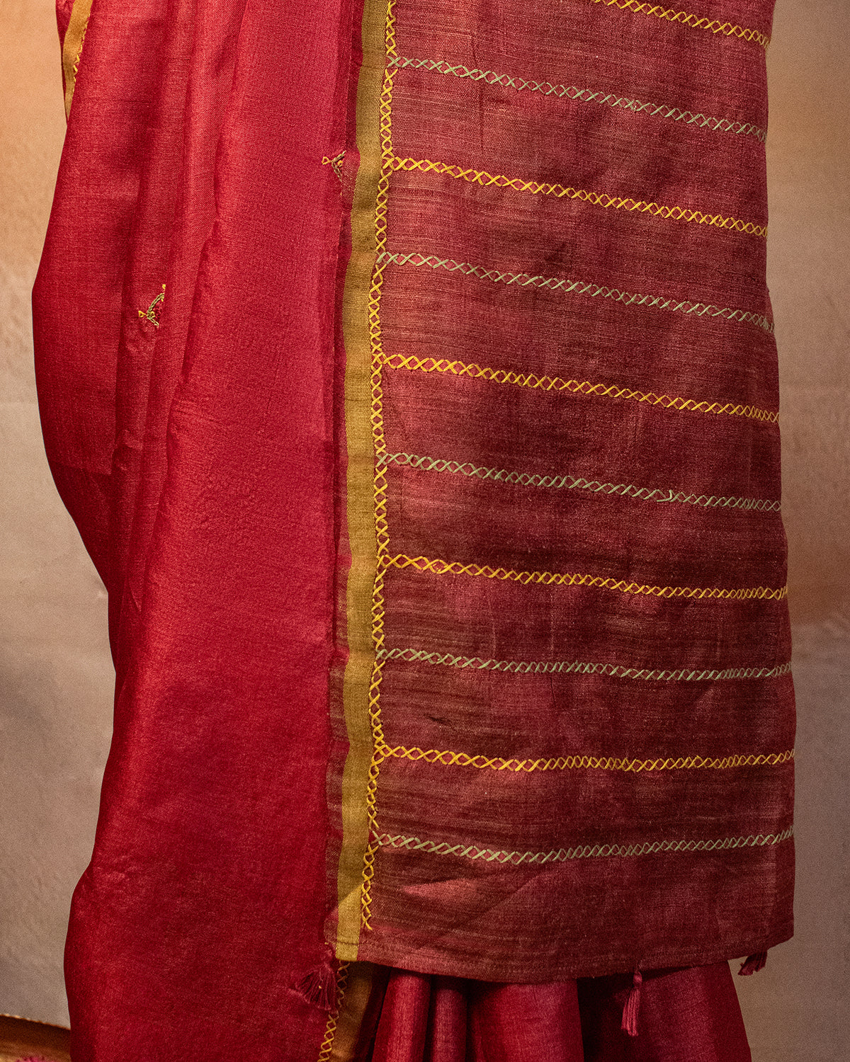 Chitrani Tussar Saree with Soof Hand Embroidery