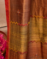 Kesar Tussar Saree with Soof Hand Embroidery
