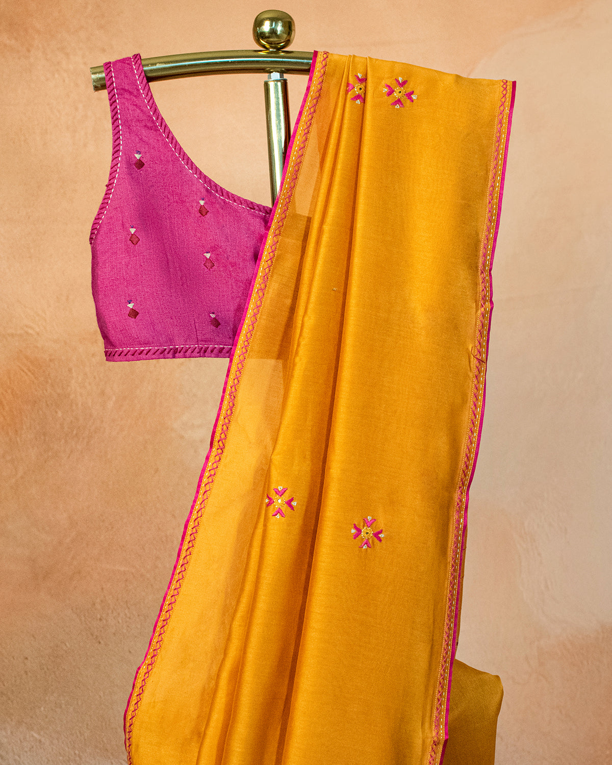 Kaulai Chanderi Saree with Soof Hand Embroidery