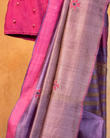 Uda Tussar Saree with Soof Hand Embroidery