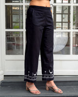 Bagh Cotton Black Hand Embroidered Bottom