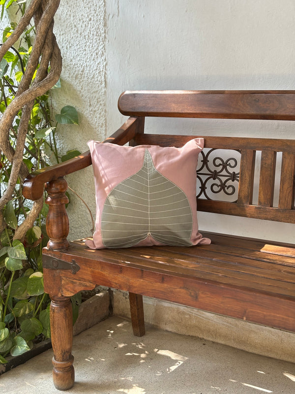 Bikaner Bloom Pink Cushion Cover 16X16 Inch