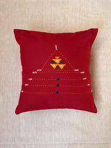 Eshna Maroon Pyramid Cushion Cover with Soof Hand Embroidery