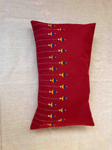 Eshna Maroon Rectangular Cushion Cover with Soof Hand Embroidery
