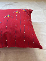 Eshna Maroon Ladder Cushion Cover with Soof Hand Embroidery