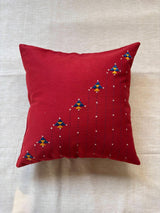 Eshna Maroon Ladder Cushion Cover with Soof Hand Embroidery