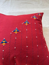 Eshna Maroon Ladder Cushion Cover with Soof Hand Embroidery