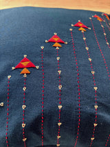 Eshna Blue Ladder Cushion Cover with Soof Hand Embroidery