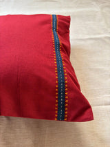 Eshna Maroon Border Cushion Cover with Soof Hand Embroidery