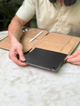 Nivara Ipad Sleeve - Blue, Brown, Dark Green.
