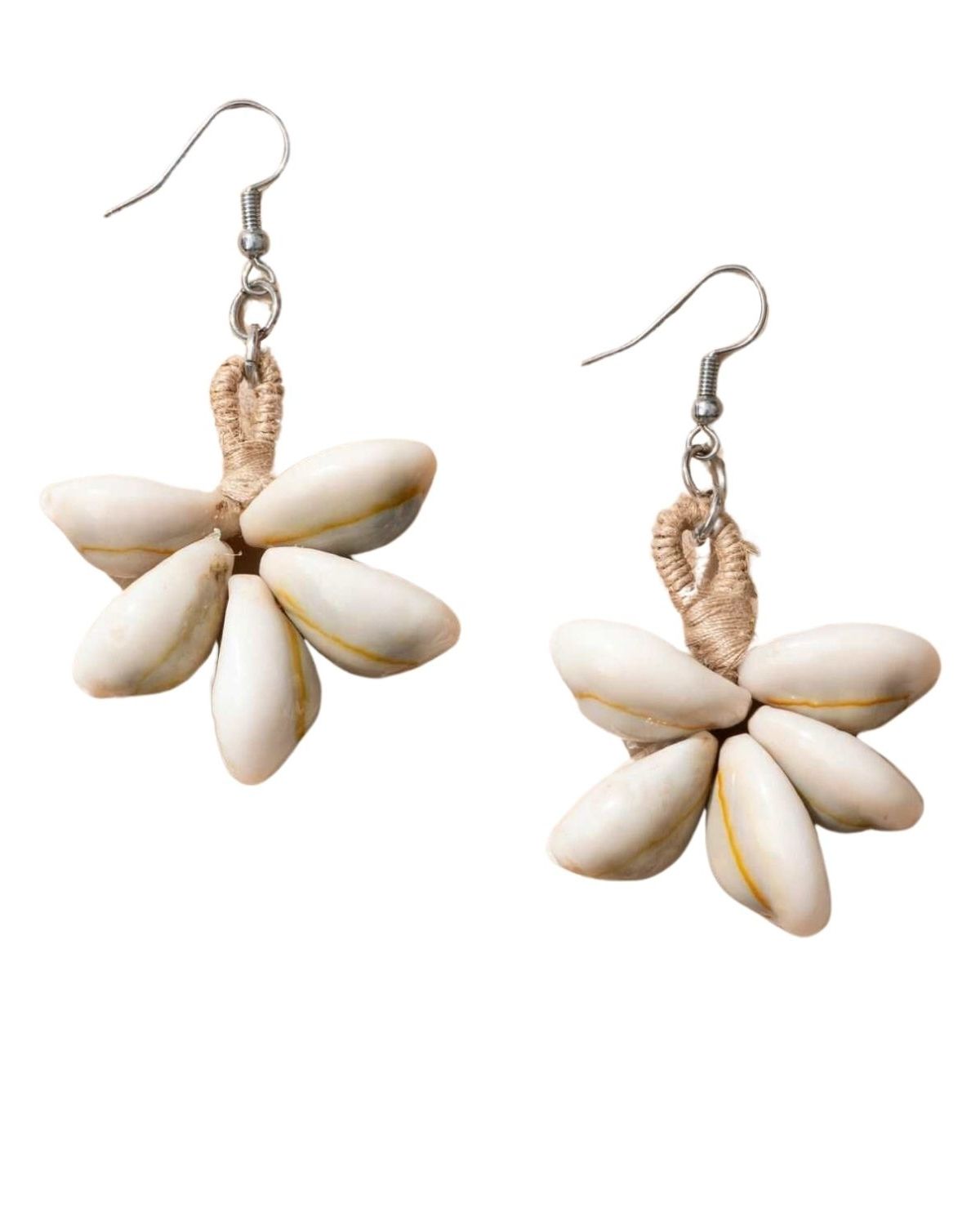 WHE Handmade Cowry Jute Earrings