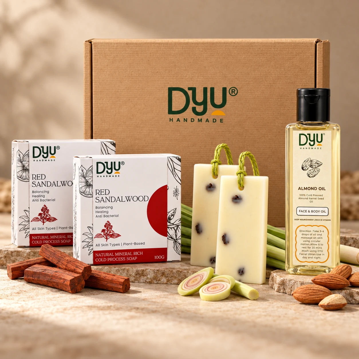 DYU Handmade Luxury Ritual Box Ð Soap, Wardrobe Fresheners & Almond Oil