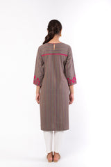 Pardis Grey Chikankari Round Neck Kurta