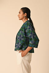 Rishta Front Open Green Ralli Jacket