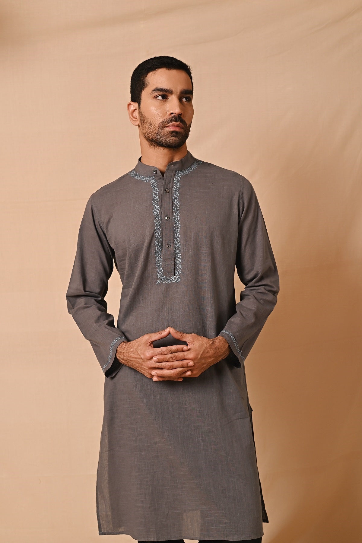 Ronav Chikankari Embroidered Long Kurta