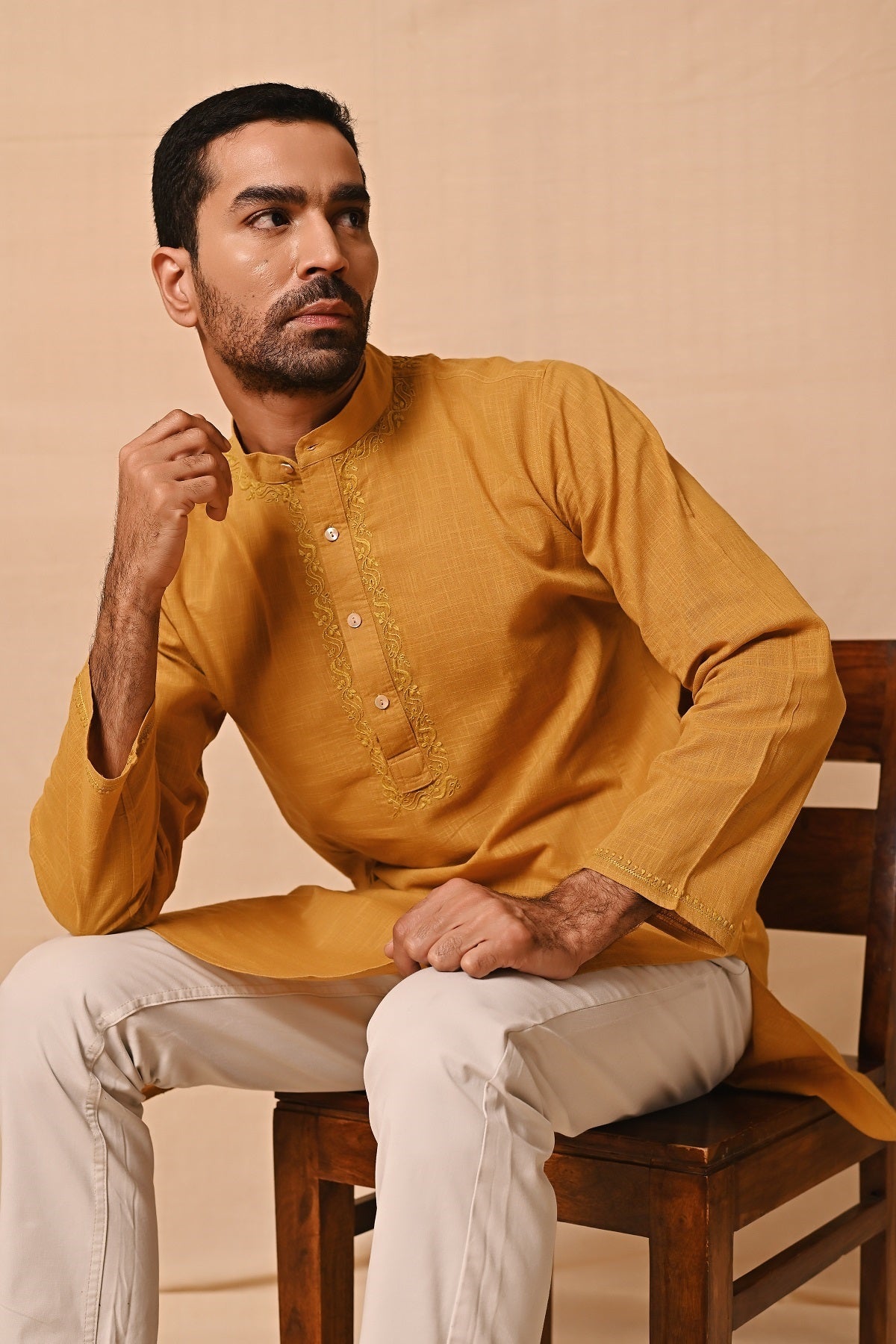 Ronav Chikankari Embroidered Long Kurta