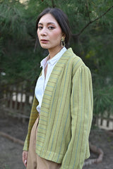 Wular Handwoven Woolen Green Full Sleeve Jacket