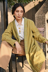 Wular Handwoven Woolen Olive Full Sleeve Jacket