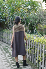 Wular Handwoven Woolen Navy Sleeveless Dress