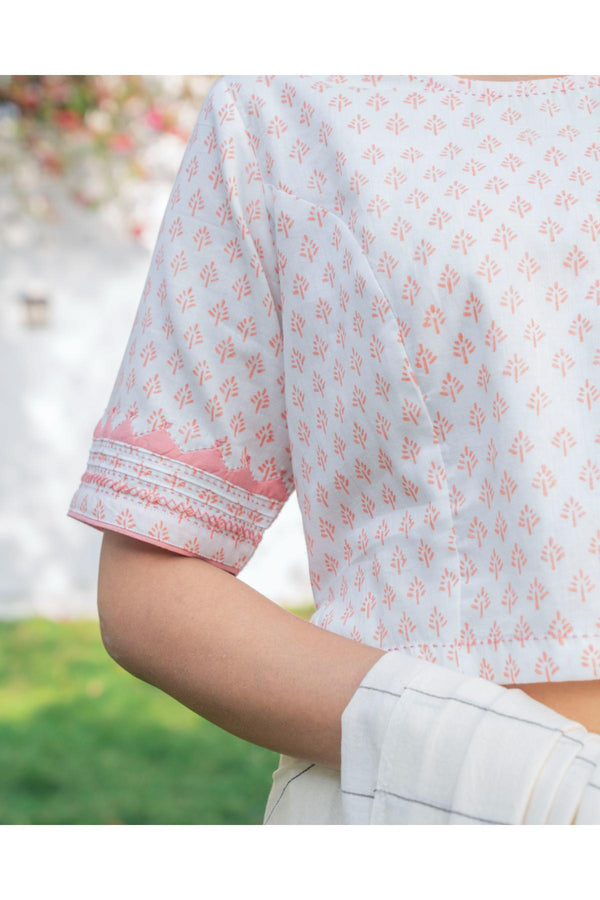 Suhani White Princess Cotton Blouse With Applique