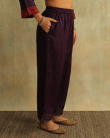 Pratha Jamuni Straight-Fit Cotton Silk Pant With Soof Hand Embroidery
