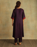 Pratha Jamuni Round-Neck Cotton-Silk Kurta With Soof Hand Embroidery