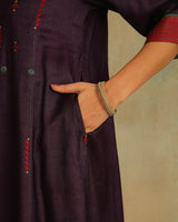 Pratha Jamuni Round-Neck Cotton-Silk Kurta With Soof Hand Embroidery