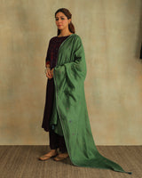 Pratha Jamuni Round-Neck Cotton-Silk Kurta With Soof Hand Embroidery