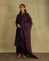 Pratha Jamuni  A-Line Cotton-Silk Kurta With Soof Hand Embroidery