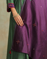 Pratha Jamuni Chanderi Dupatta With Soof Hand Embroidery