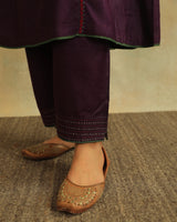Pratha Jamuni Straight-Fit Cotton Silk Pant With Soof Hand Embroidery