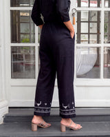 Bagh Cotton Black Hand Embroidered Bottom