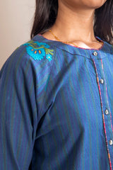 Haveli Crewel Blue Top