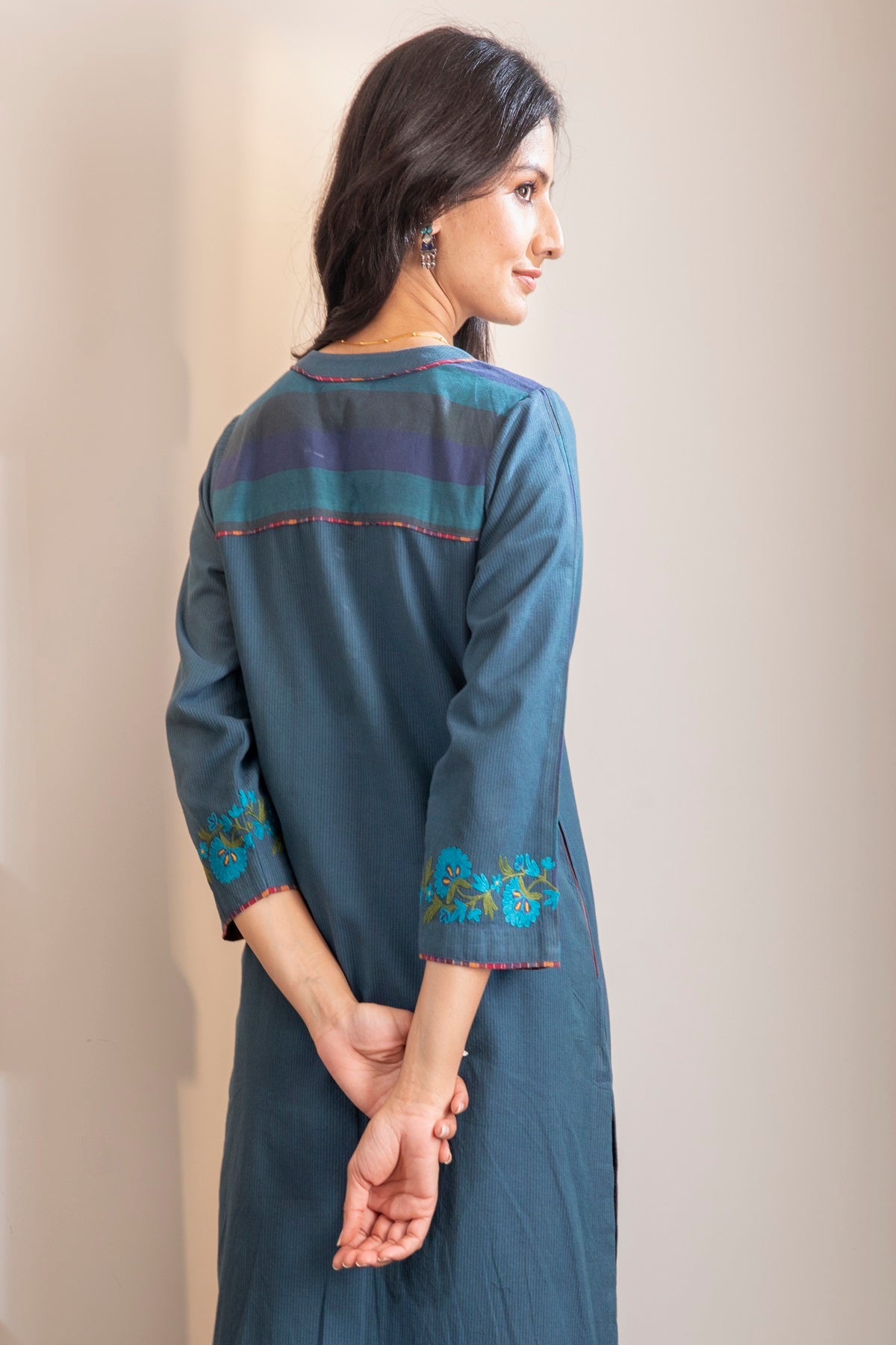 Haveli Crewel Blue Kurta