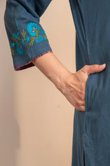 Haveli Crewel Blue Kurta