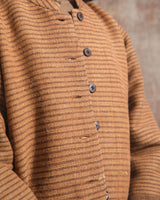 Dhaani Brown Striped Handwoven Woolen Jacket