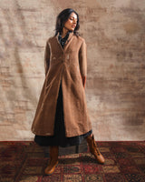 Dhaani Brown Handwoven Woolen Long Jacket