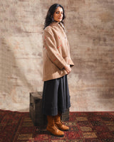 Dhaani Natural Handwoven Woolen Jacket with Roll-Over Sleeves