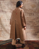 Dhaani Natural Handwoven Woolen Long Overlap Jacket