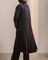 Gurez Black Handwoven Woolen Long Jacket