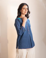 Haveli Crewel Blue Top