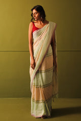 Yuni Pastel Green Handwoven Saree