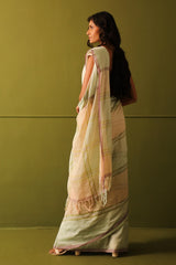 Yuni Pastel Green Handwoven Saree