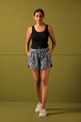 Neera Indigo Thigh High Shorts