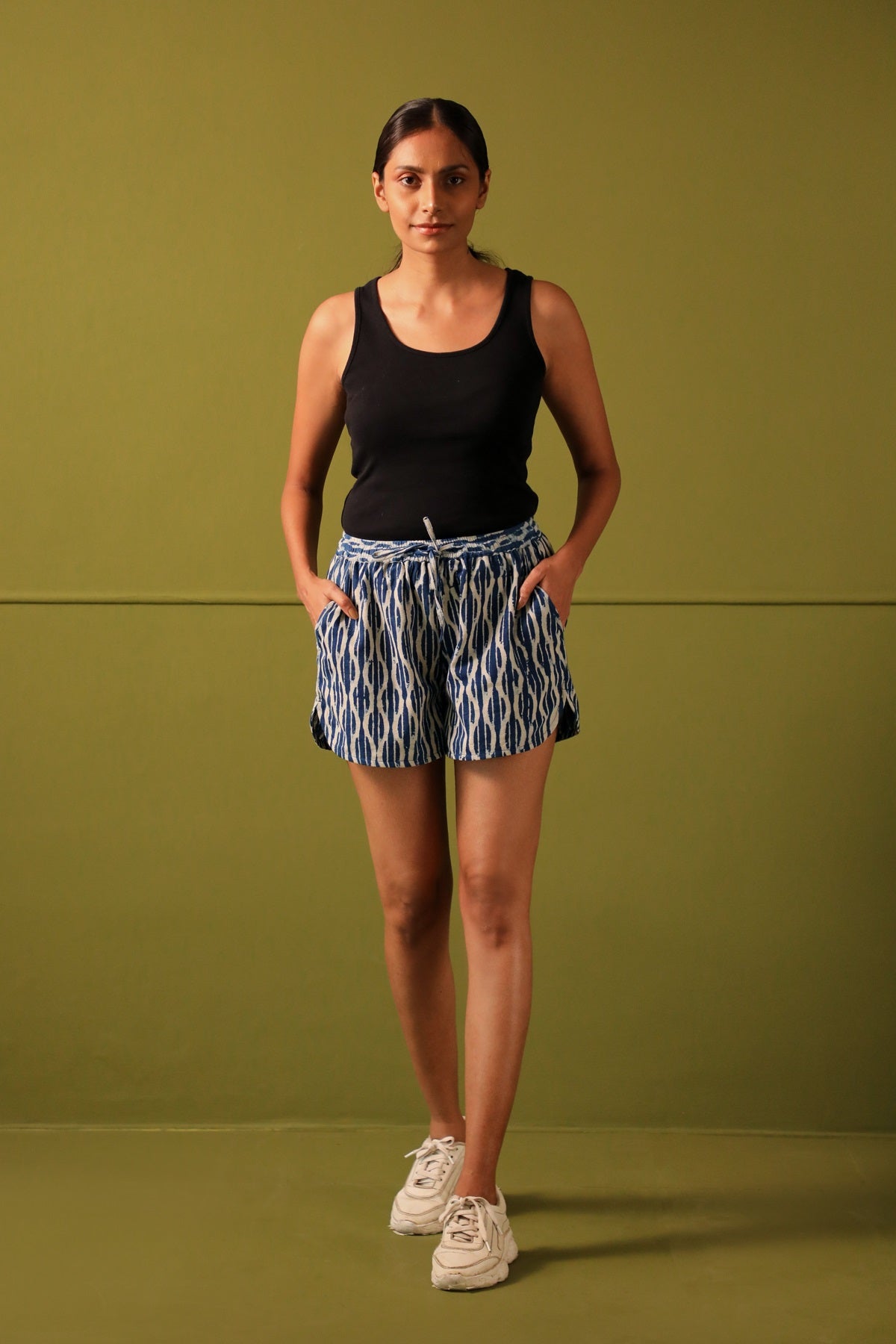 Neera Indigo Thigh High Shorts