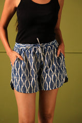 Neera Indigo Thigh High Shorts