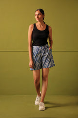 Neera Indigo Mid Thigh Shorts