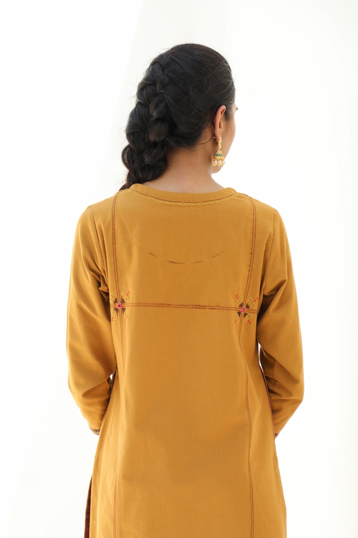 Naman Mustard Kurta With Soof Embroidery