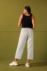 Neera Powder Blue Straight Full Length Pants